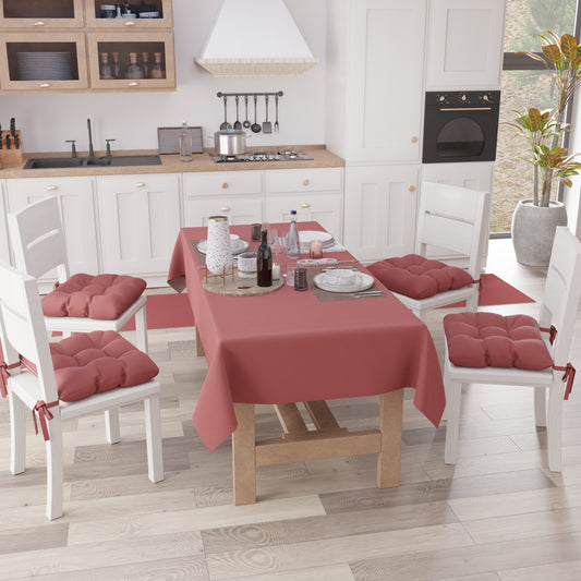 Nappe en coton, nappe unie rose poudré foncé