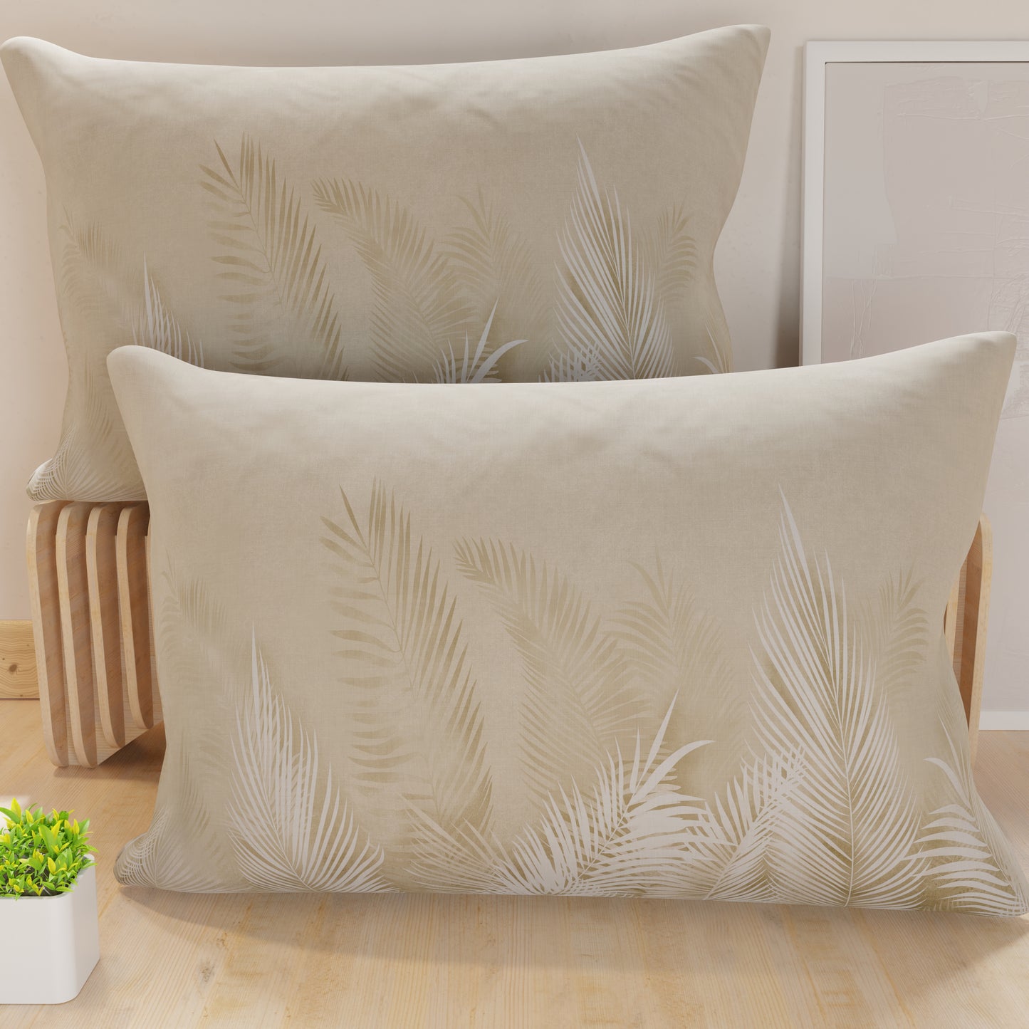 Pillowcases, Cushion Covers in Digital Print, Dove Leaf