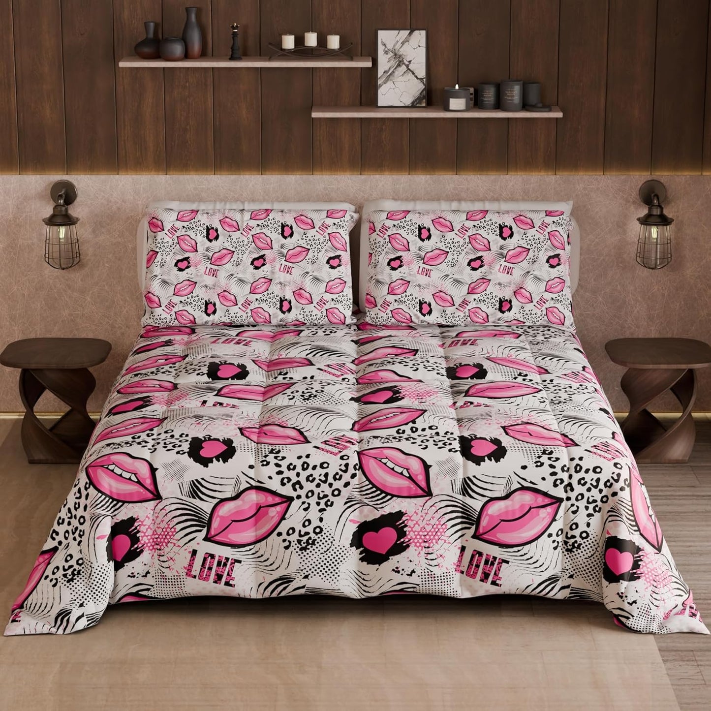 Piumone, Trapunta Matrimoniale, Singola, Piazza e Mezza, Lipstick Bianco