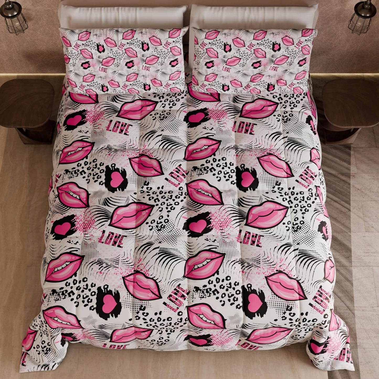 Piumone, Trapunta Matrimoniale, Singola, Piazza e Mezza, Lipstick Bianco