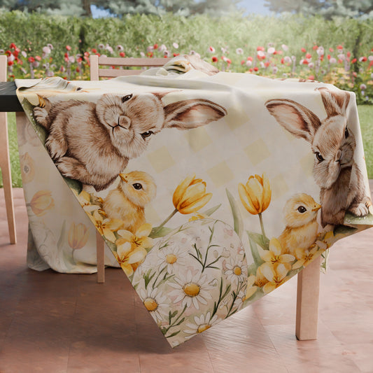 Tovaglia Pasquale da Tavola Antimacchia, Copritavolo Pasqua da Cucina Sunny Bloom