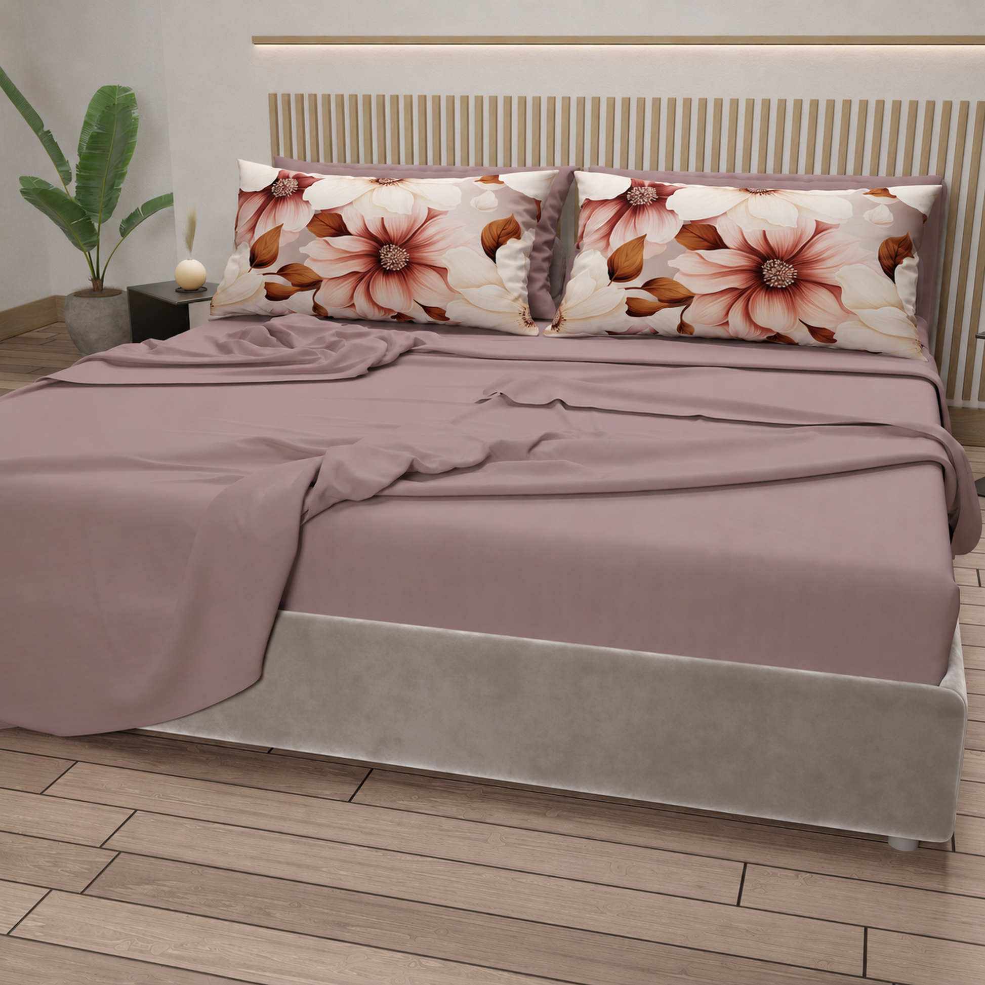 Completo letto PETTI Petalo 02 Cipria Scuro – vista ambientata