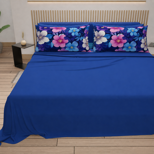 Completo letto PETTI Petalo 05 Blu Elettrico – vista frontale
