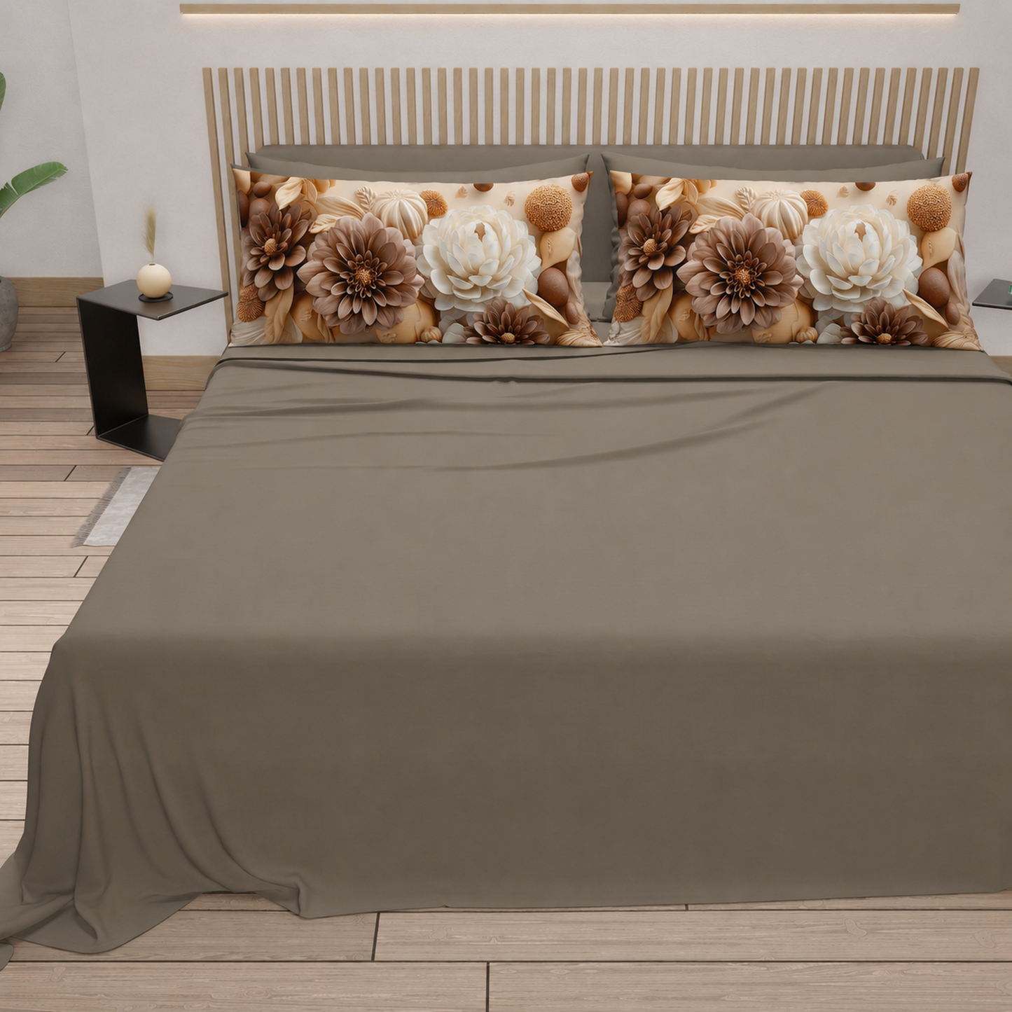 Completo letto PETTI Petalo 10 Tortora – vista frontale