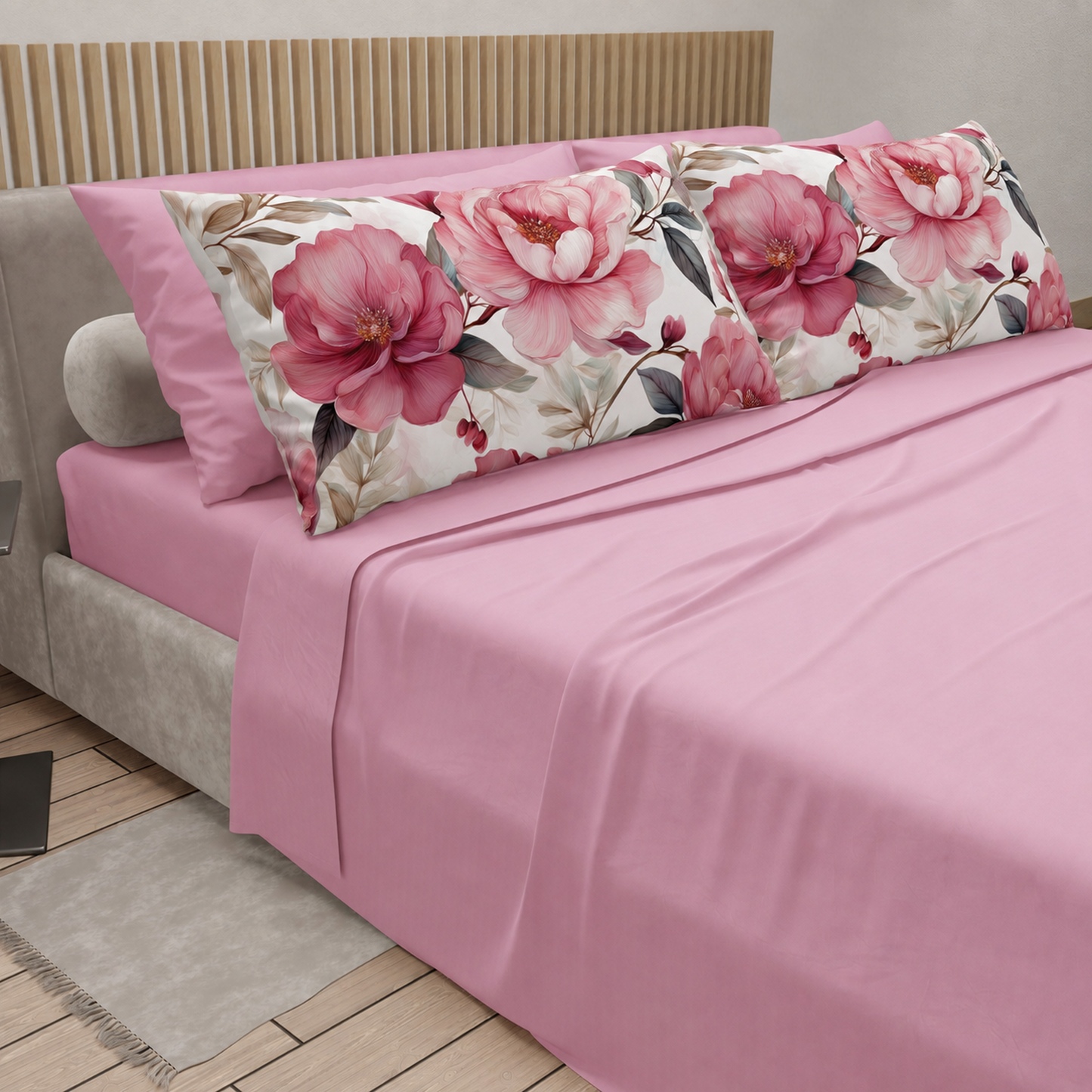 Completo letto PETTI Petalo 18 Rosa – vista angolata