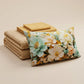 Courtepointe unie en velours or + Draps assortis et taie d'oreiller numérique