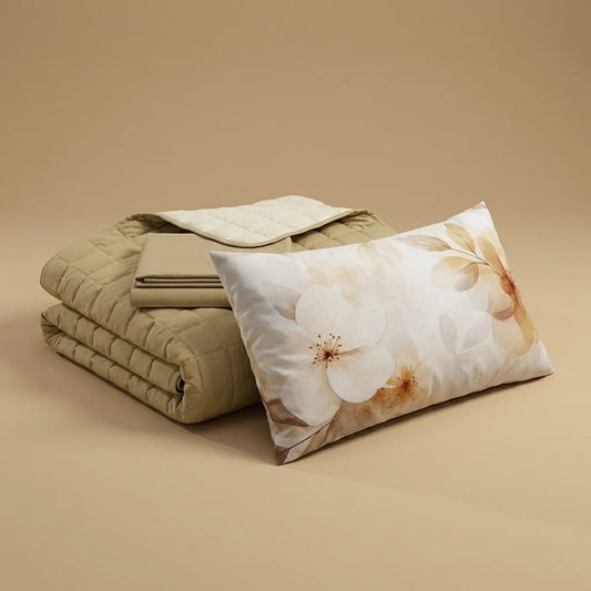 Trapuntino Tinta Unita + Lenzuola abbinato e Federa Digitale