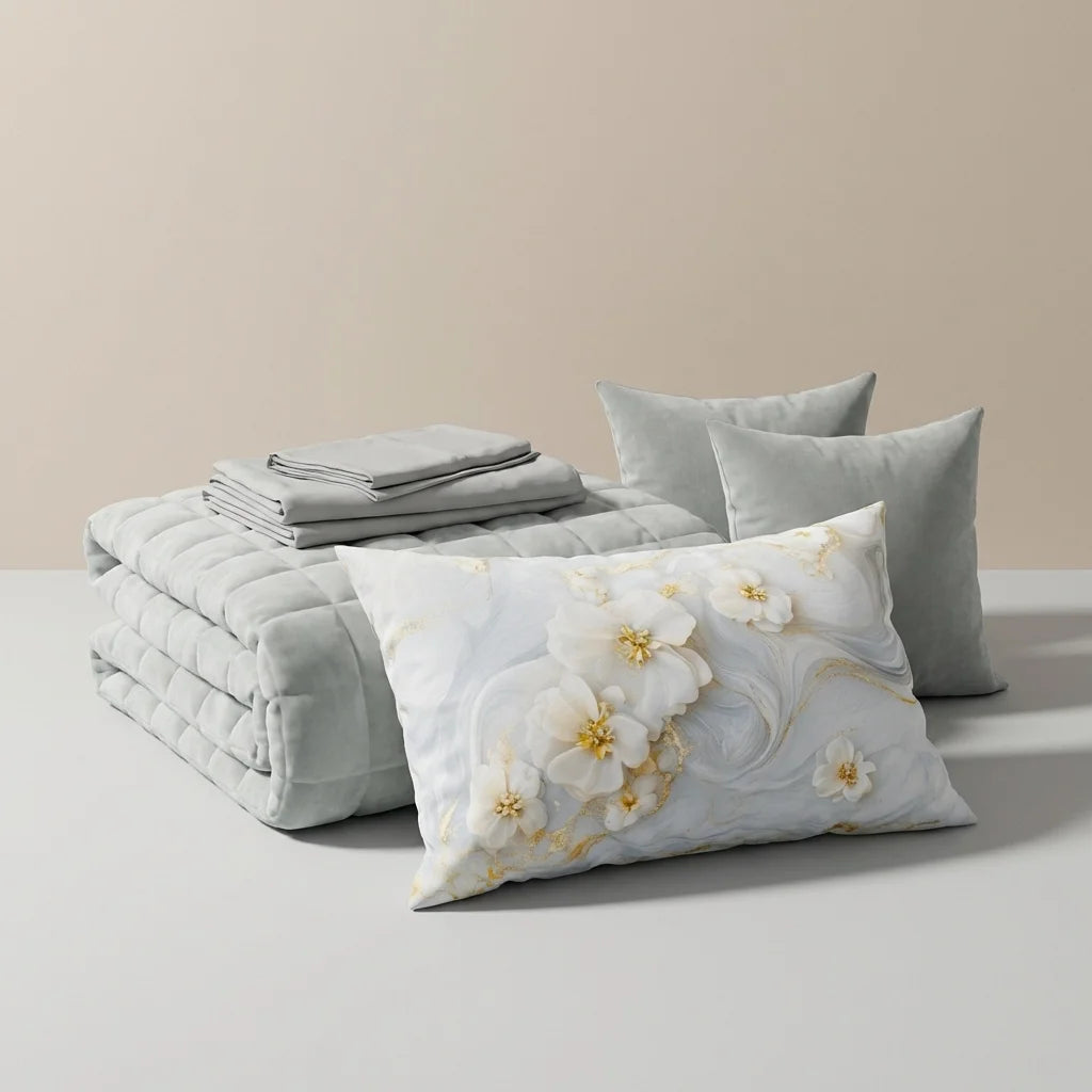 Trapuntino Tinta Unita + Lenzuola abbinato e Federa Digitale