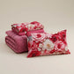 Courtepointe Unie en Velours Fuchsia + Draps assortis et Taie d'oreiller Digitale