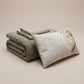 Courtepointe Unie en Velours Terre + Draps assortis et Taie d'oreiller Digitale