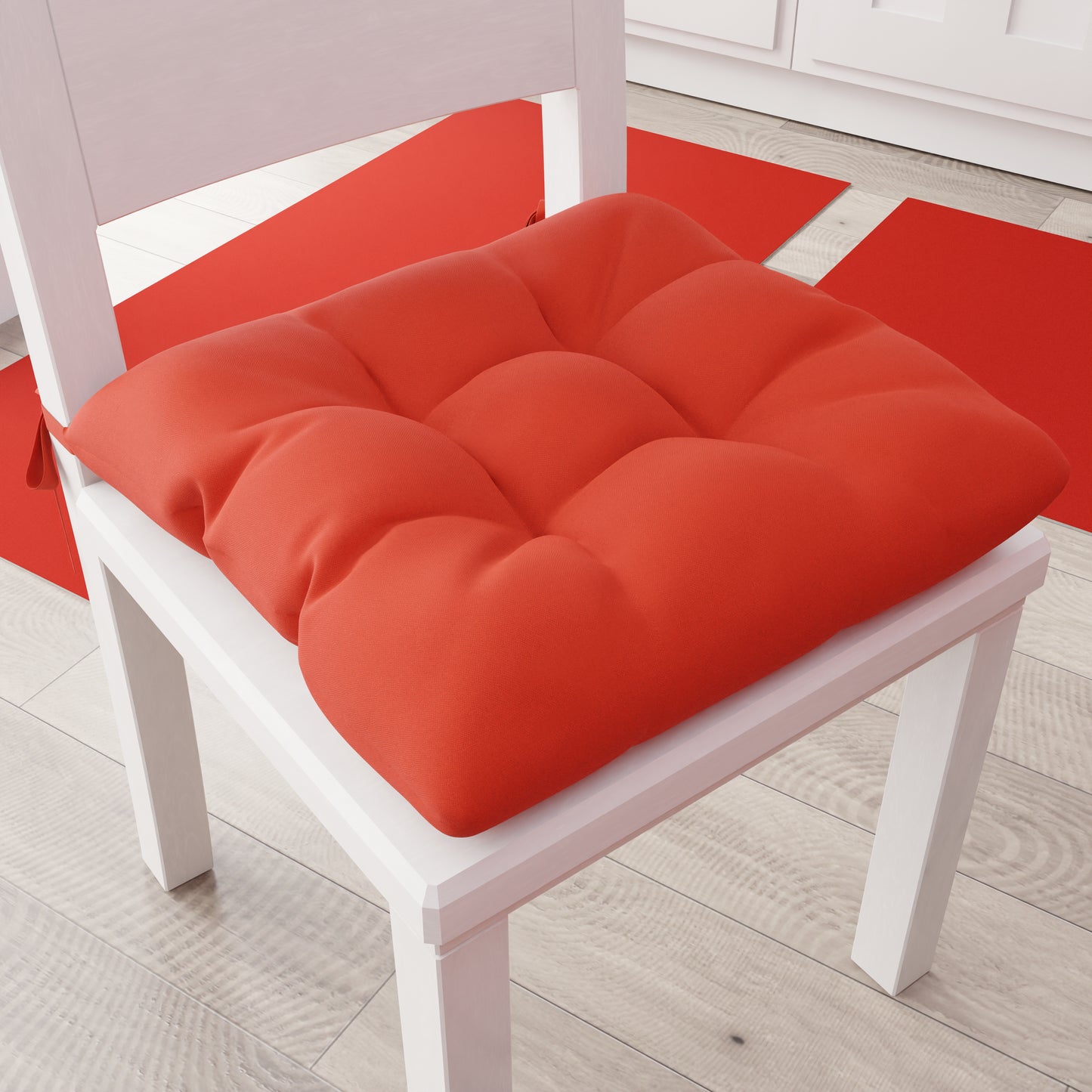 Set 6 Cuscini Sedia Coprisedia 4 Punti Imbottiti con lacci - Rosso | Serpico Home Set 6 Cuscini Sedia Coprisedia 4 Punti Imbottiti con lacci - Rosso | Serpico Home