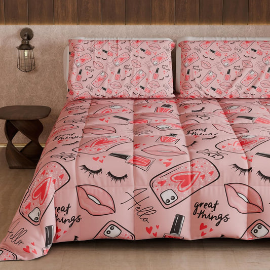 Piumone, Trapunta Matrimoniale, Singola, Piazza e Mezza, Lipstick Rosa