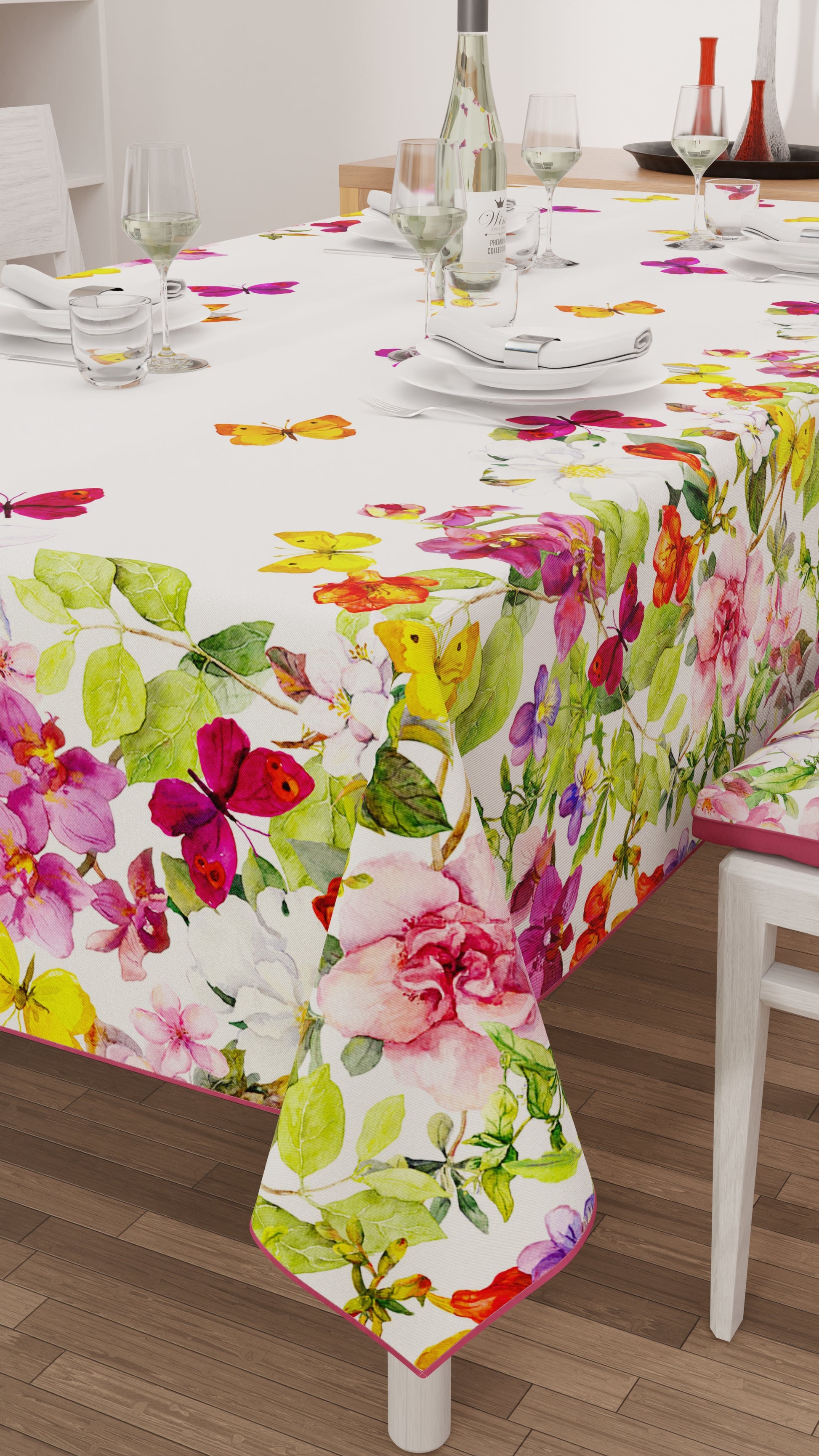 Stain-resistant tablecloth, kitchen table cover, butterflies