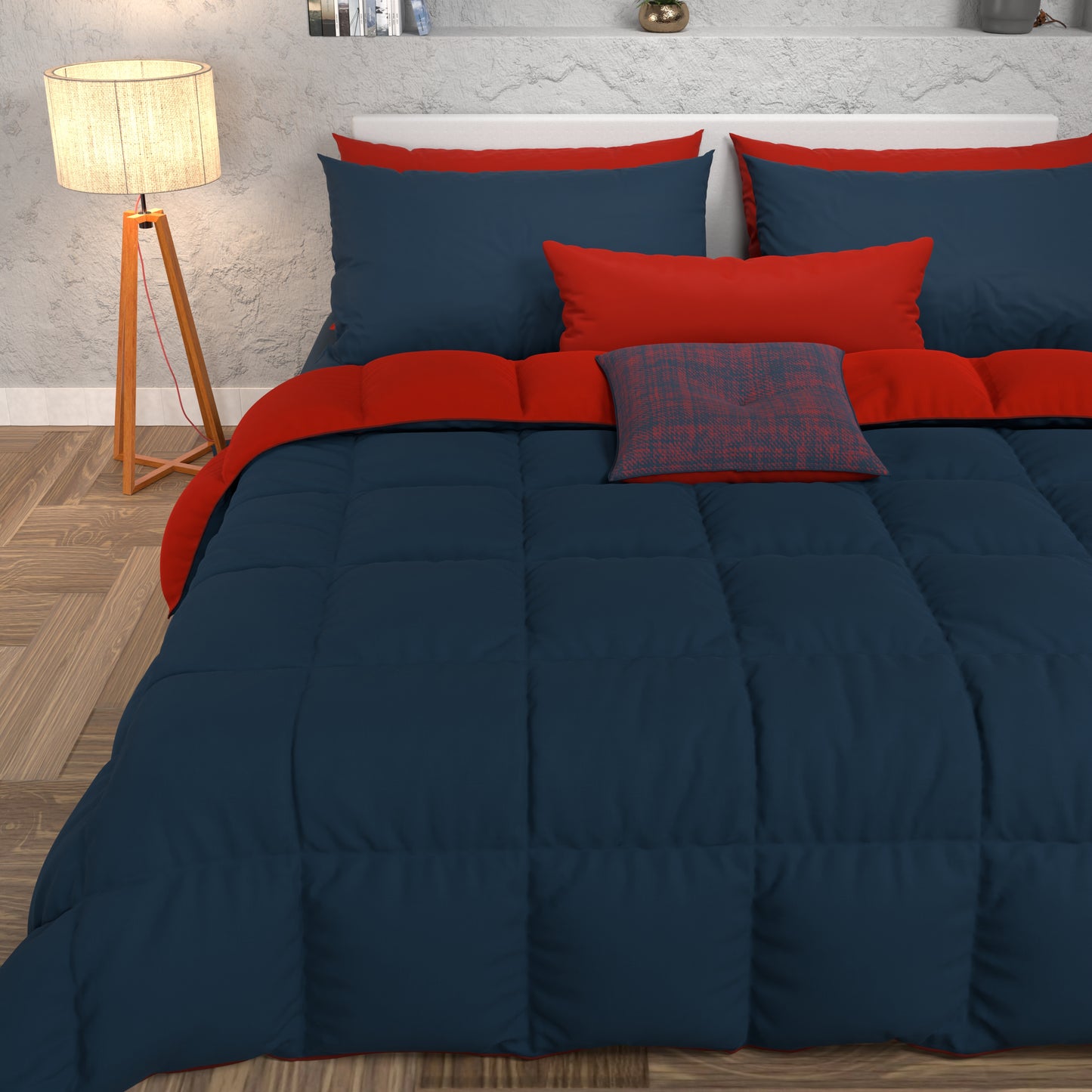 Piumone Trapunta Matrimoniale, Singola, Piazza e Mezza, Blu Bordeaux.