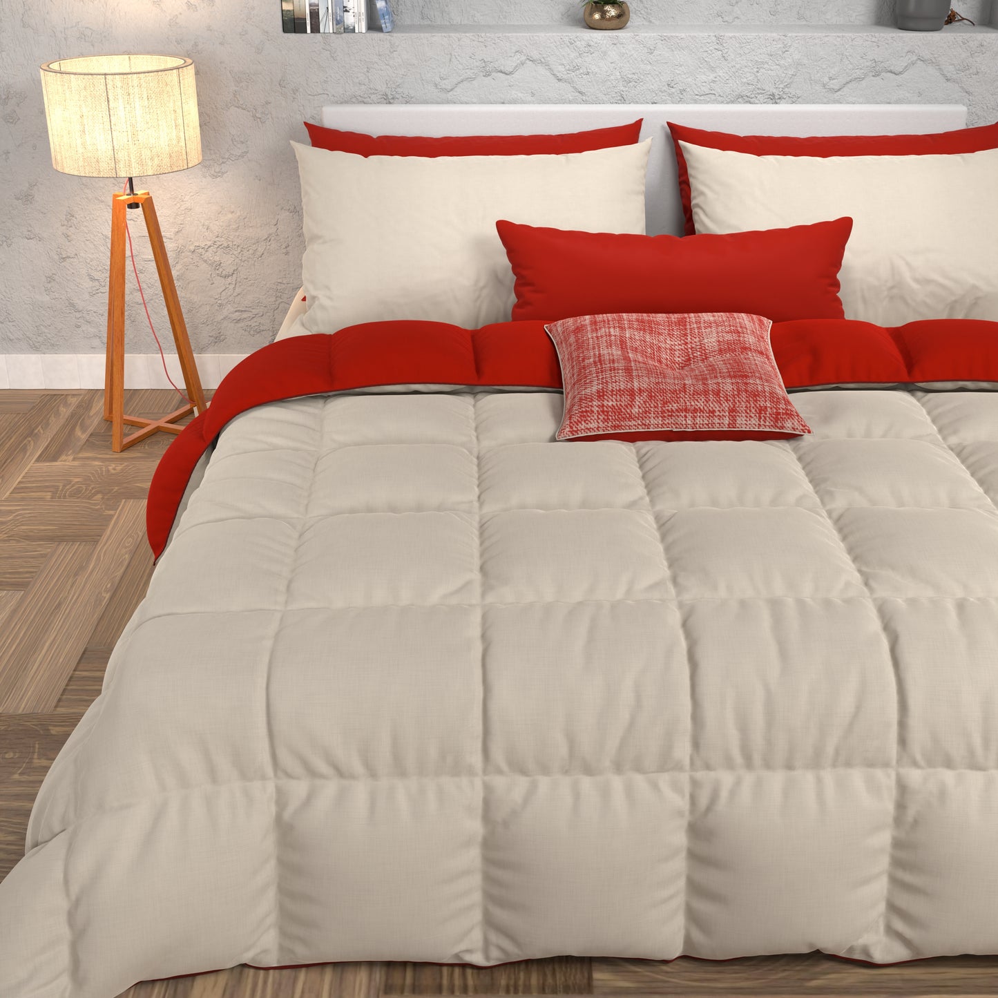 Piumone Trapunta Matrimoniale, Singola, Piazza e Mezza, Tortora Bordeaux.