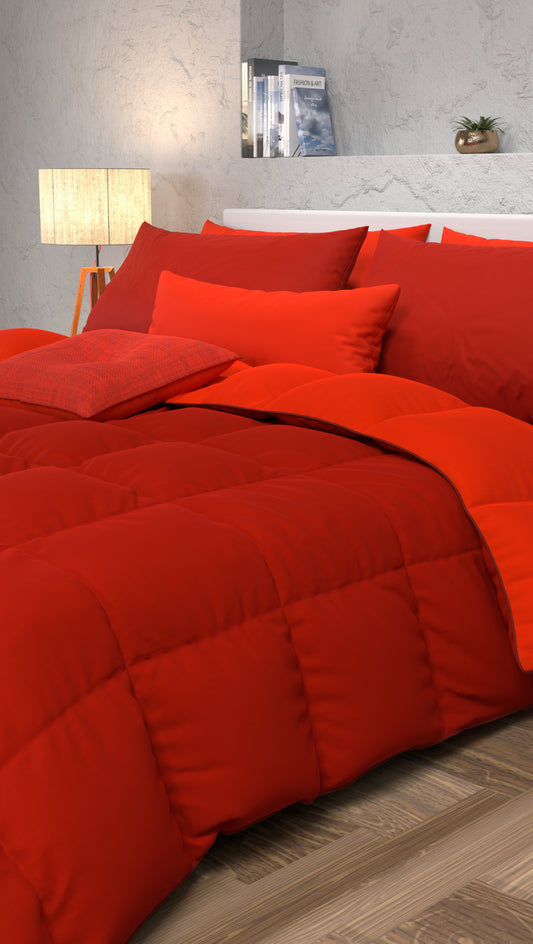Couette pour lit double, simple, carré et demi, rouge bordeaux
