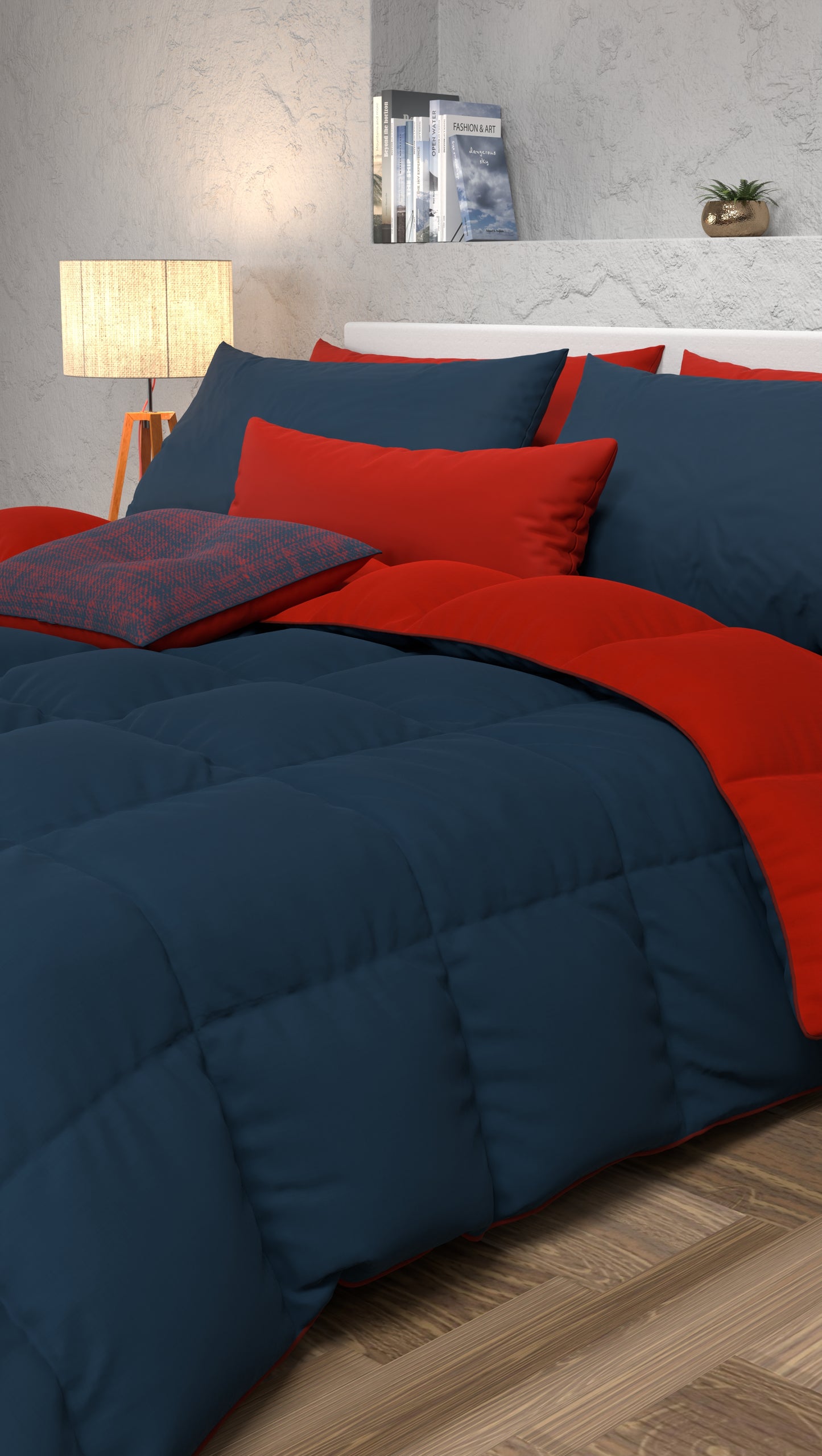 Piumone Trapunta Matrimoniale, Singola, Piazza e Mezza, Blu Bordeaux.