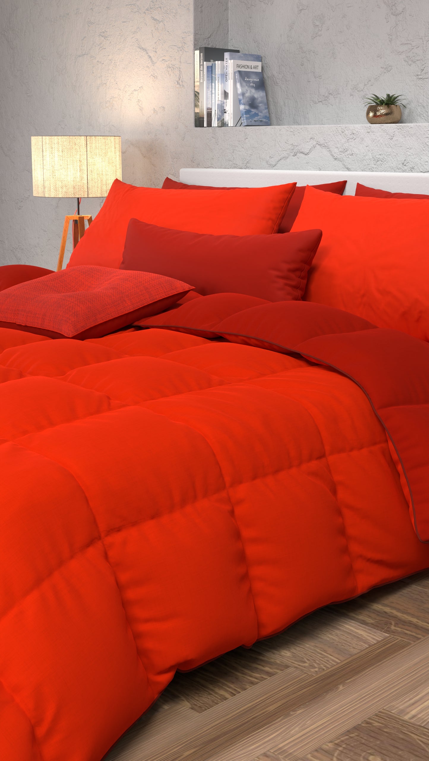 Duvet Quilt for Double, Single, Square and a Half, Bordeaux Red