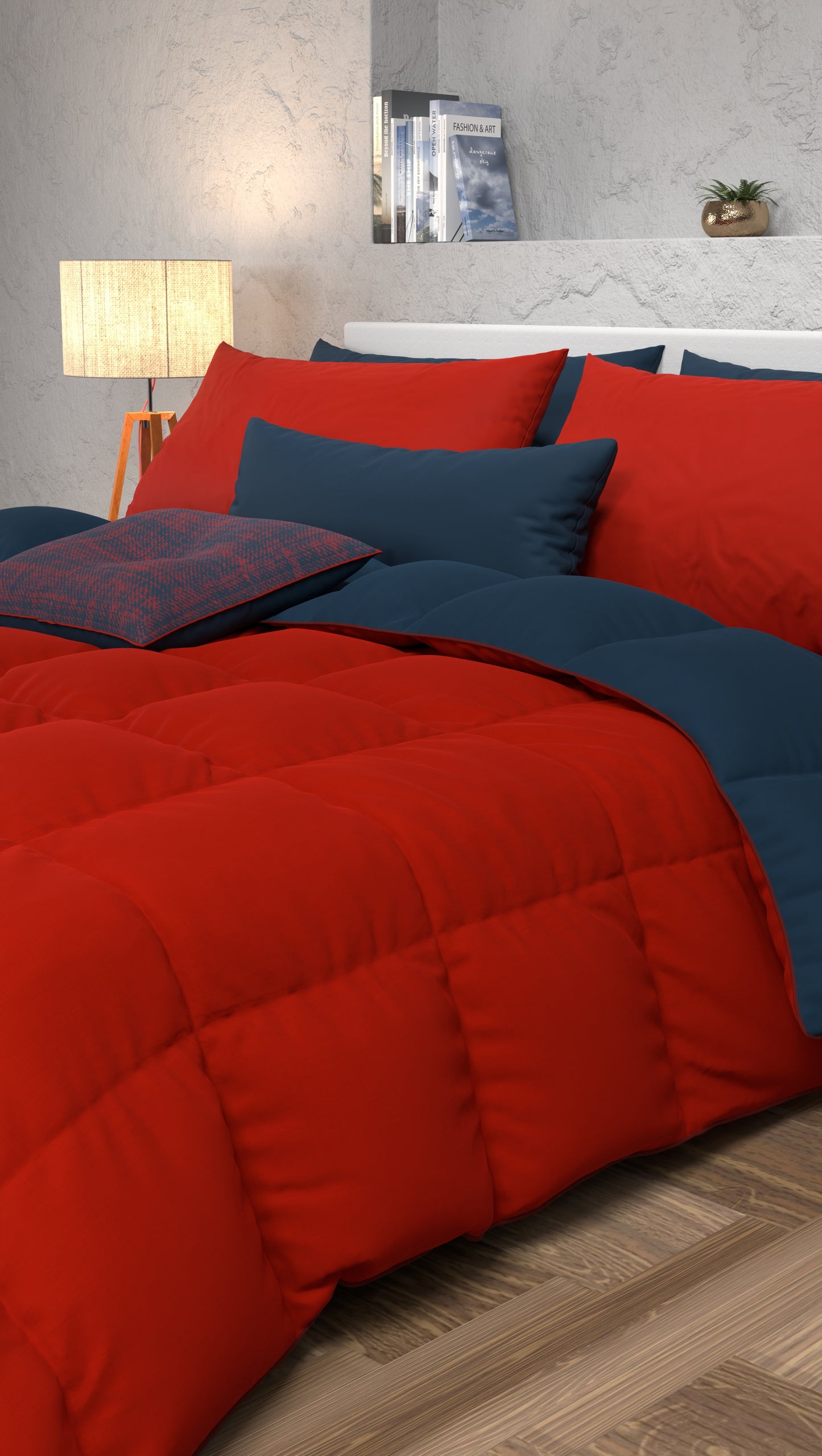 Piumone Trapunta Matrimoniale, Singola, Piazza e Mezza, Blu Bordeaux.