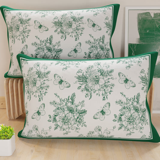 Pillowcases, Pillowcases in Digital Print, Green Botanic