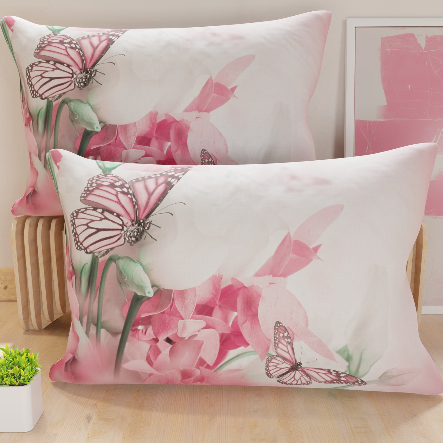 Pillowcases, Pillowcases in Digital Print, Roses Butterfly