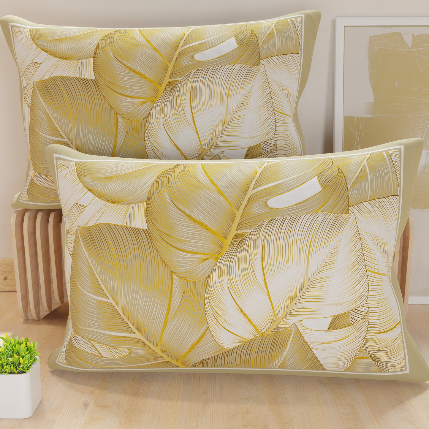 Pillowcases, Cushion Covers in Digital Print, Tropical Taupe Gold