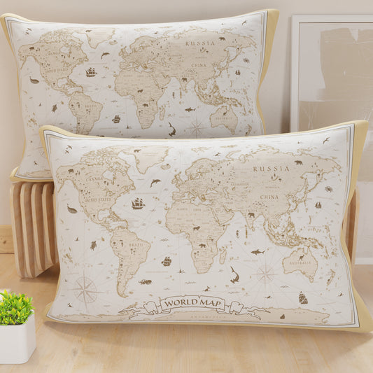 Pillowcases, Digitally Printed Cushion Covers, World 01