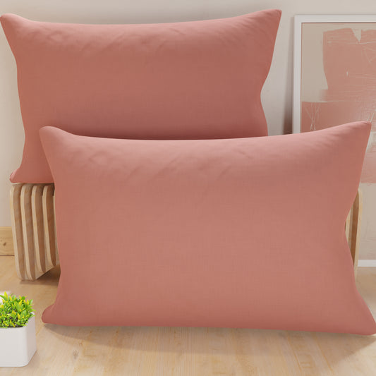 Pillowcases, Pair of Pillowcases, Cushion Covers, 100% Hypoallergenic Microfibre, Dark Powder
