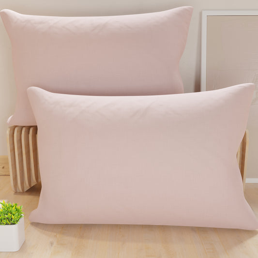 Pillowcases, Pair of Pillowcases, Pillow Covers, 100% Hypoallergenic Microfibre, Light Powder