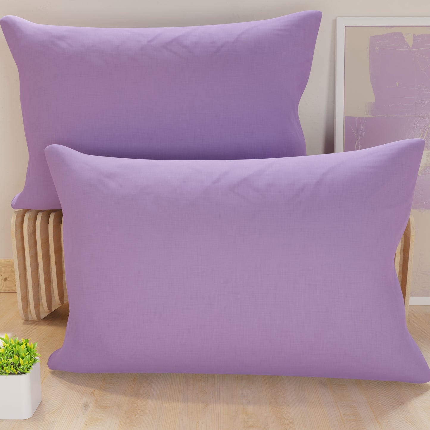 Pillowcases, Pair of Pillowcases, Pillow Covers, 100% Hypoallergenic Microfibre, Lilac