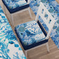 Chair Cushions with Elastic Chair Cover in Digital Print 2 Pieces Coral Blue