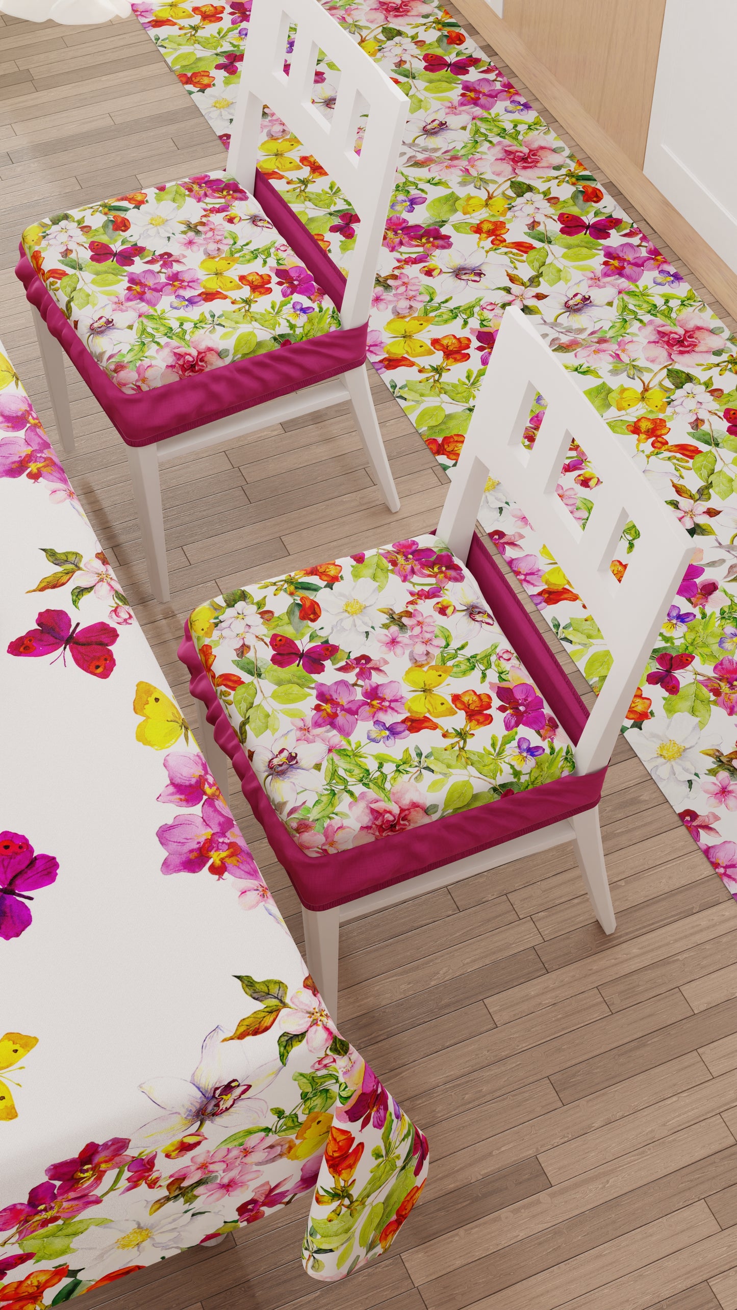 Chair Cushions with Elastic Digital Print Chair Cover 2 Pieces Butterflies