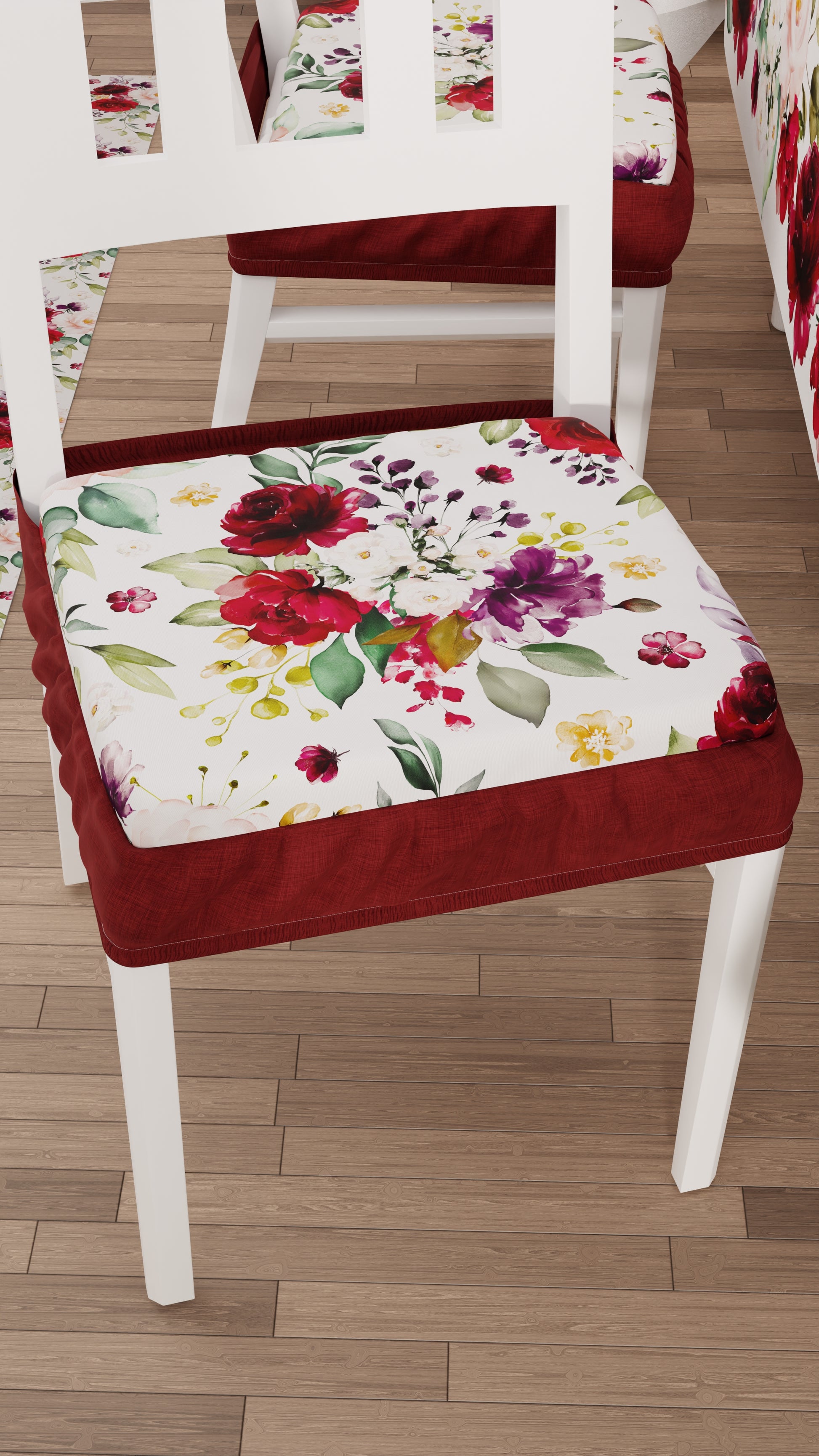 Cuscini per sedie con coprisedia elastico Pezzi Floreale