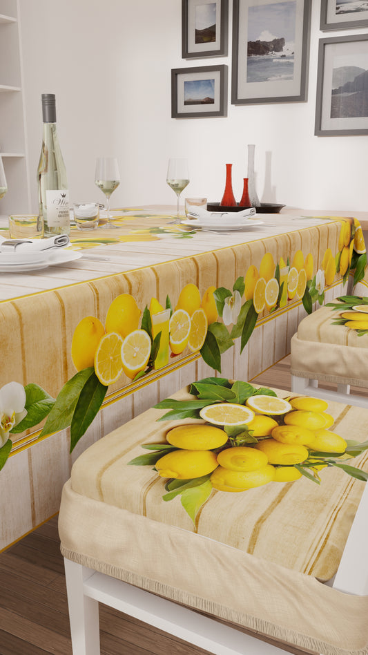 Coussins pour chaises avec élastique, Housses de chaise en impression numérique Lemon