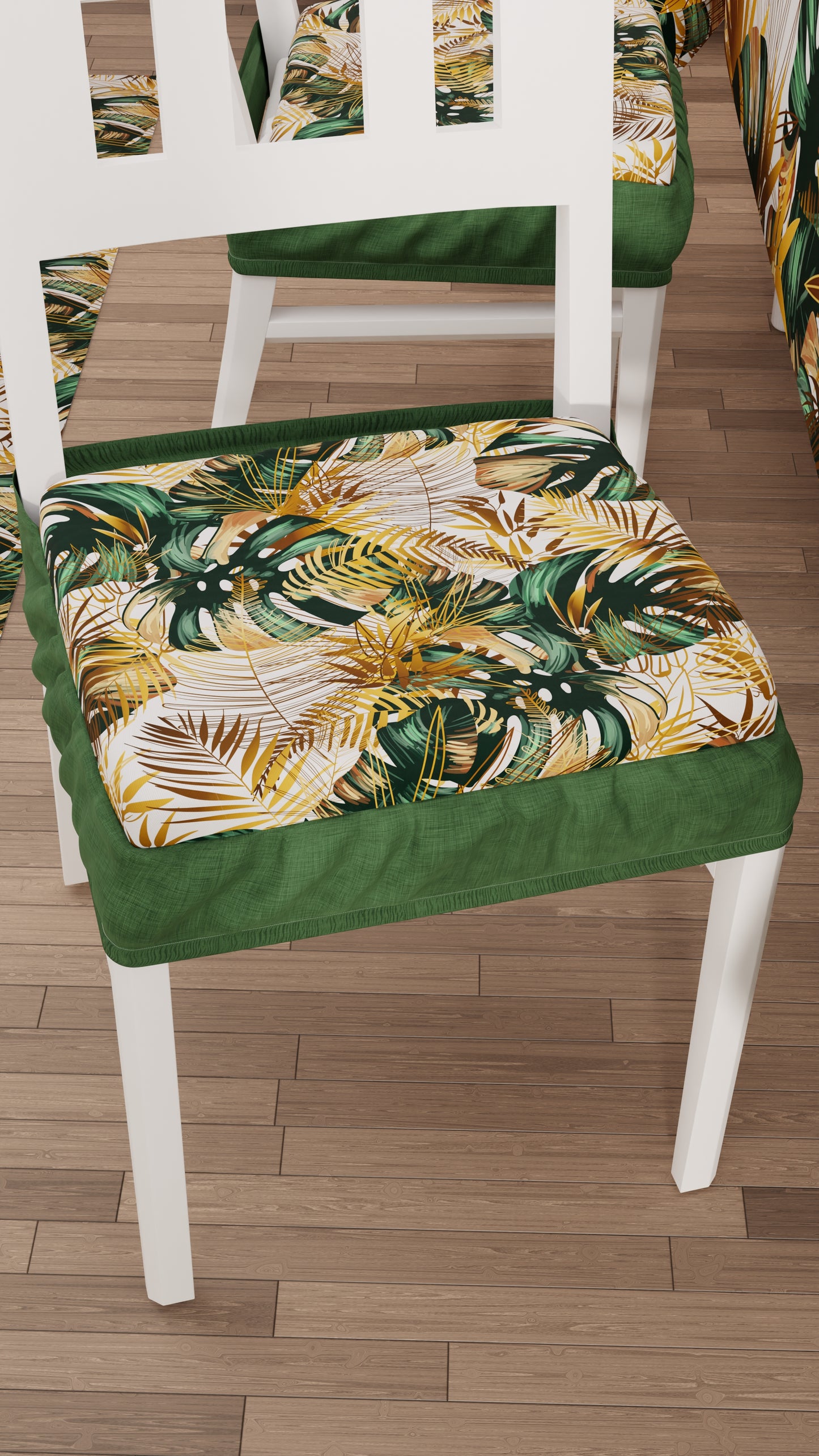 Chair Cushions with Elastic Digital Print Chair Cover 2 Pieces Tropical-04