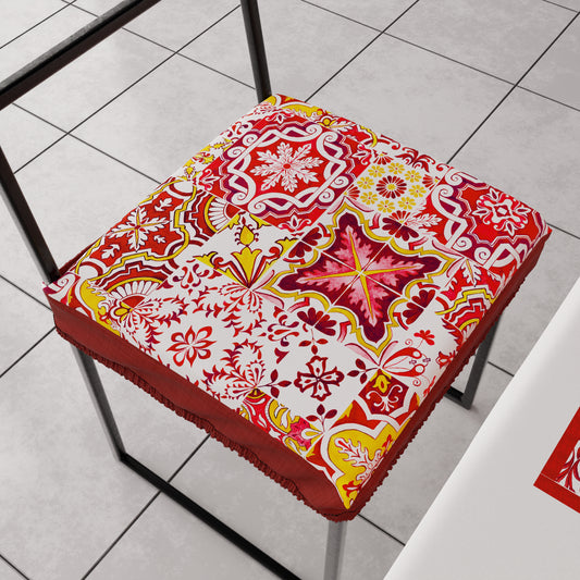 Coussins pour chaises avec housse de chaise élastique en impression numérique 2 pièces Vietri 02 Rouge