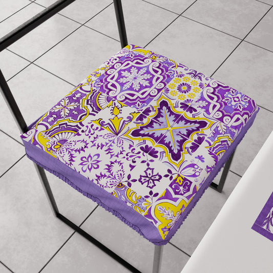 Chair Cushions with Elastic Digital Print Chair Cover 2 Pieces Vietri 02 Purple