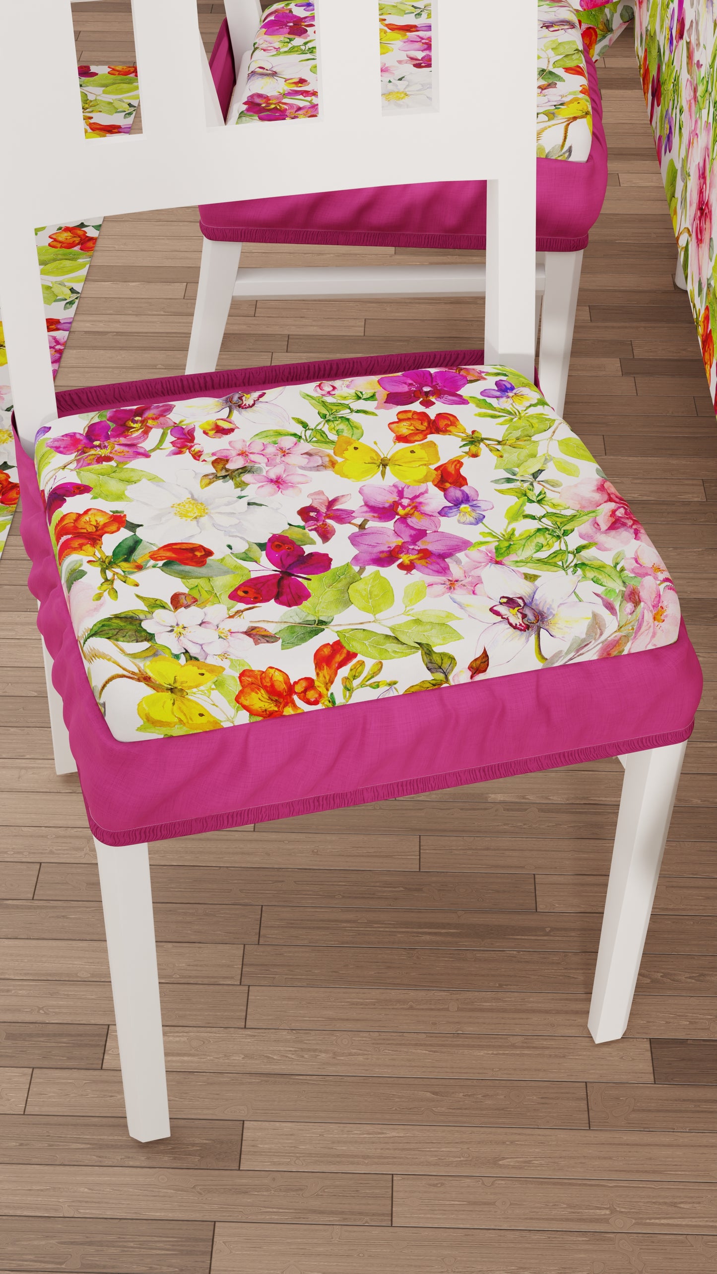 Chair Cushions with Elastic Digital Print Chair Cover 2 Pieces Butterflies