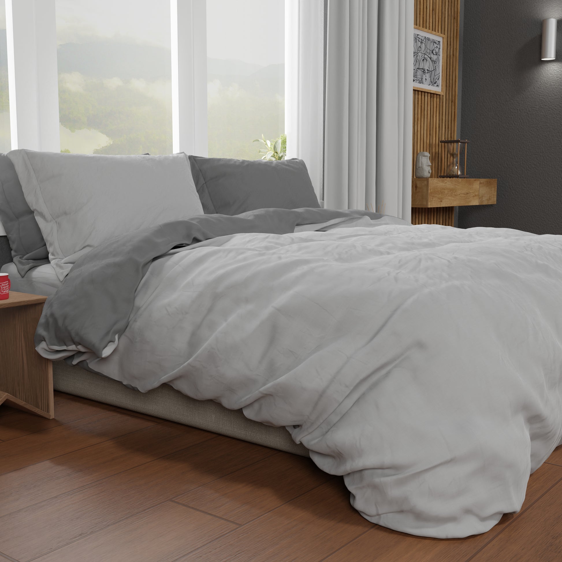 Set 2 Federe 50x80 Cm In Microfibra - Colore Grigio, Morbide E Facili Da Lavare - Foto 5