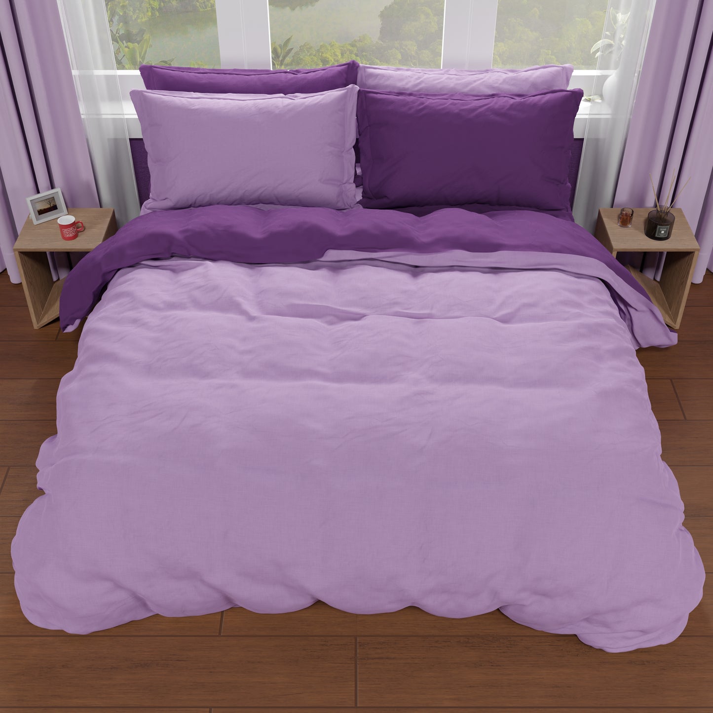 Double Duvet Cover, Duvet Cover and Pillowcases, Lilac/Purple