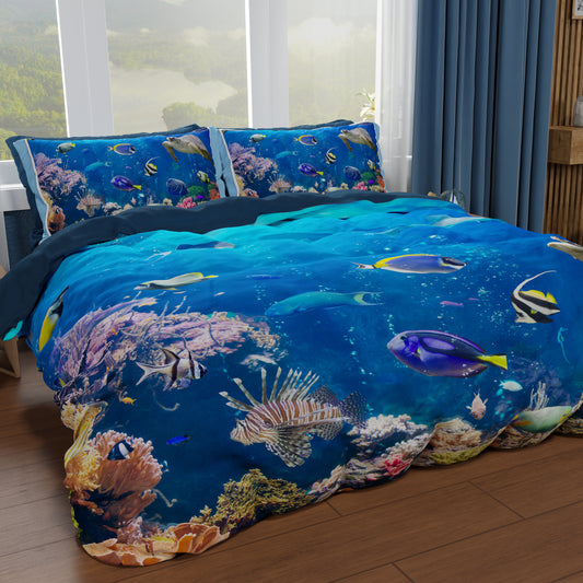 Duvet cover for double, single, one and a half square, aquarium