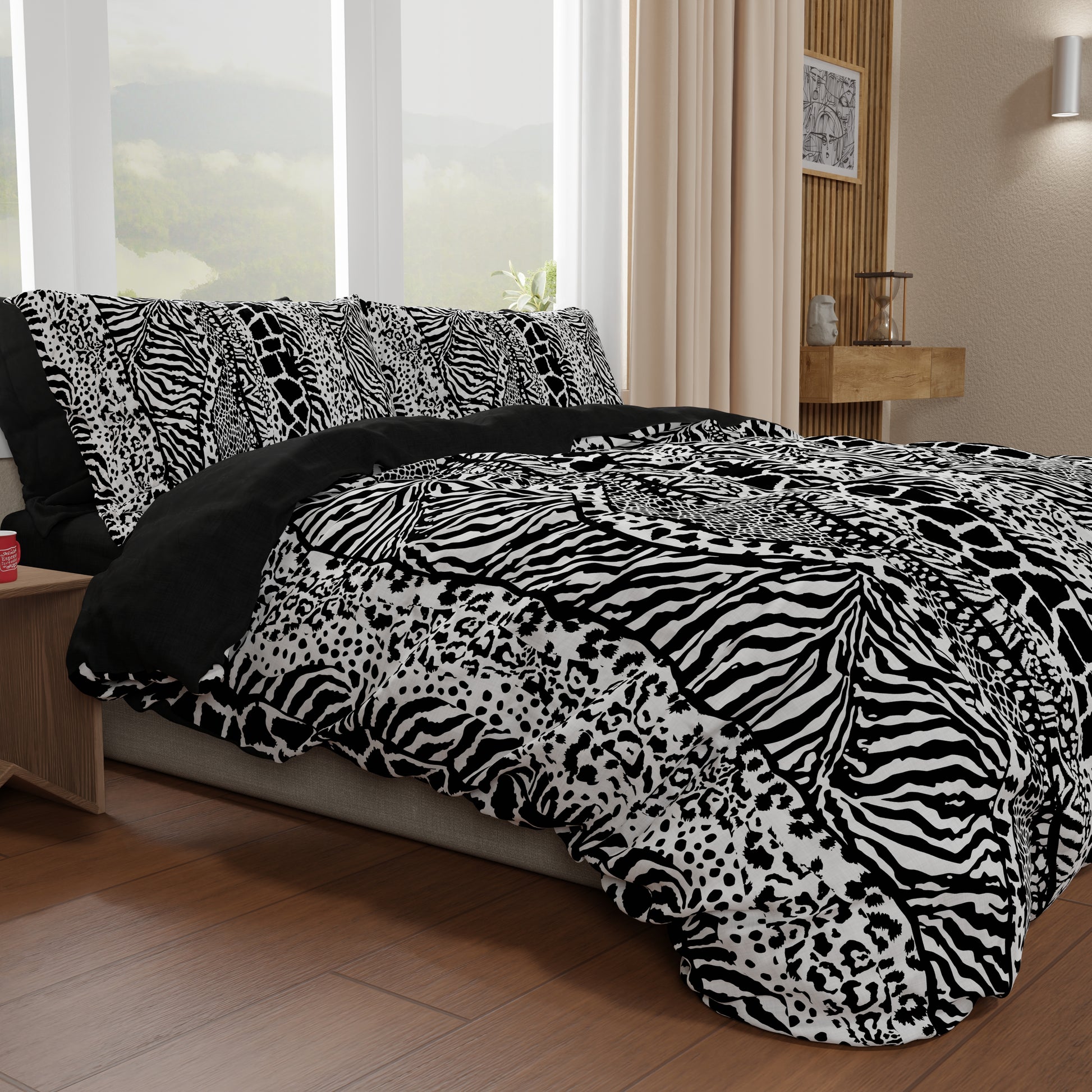 Jemiipee Set Copripiumino Floreale Letto Matrimoniale Motivo Foglie di Jemiipee Set Copripiumino Floreale Letto Matrimoniale Motivo Foglie di