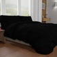 Double Duvet Cover, Duvet Cover and Pillowcases, Solid Color Black