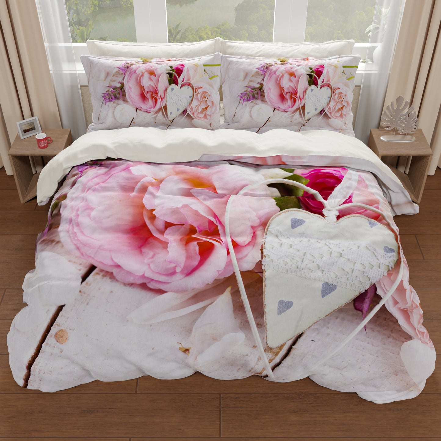 Housse de couette double, simple, queen size, Country Chic