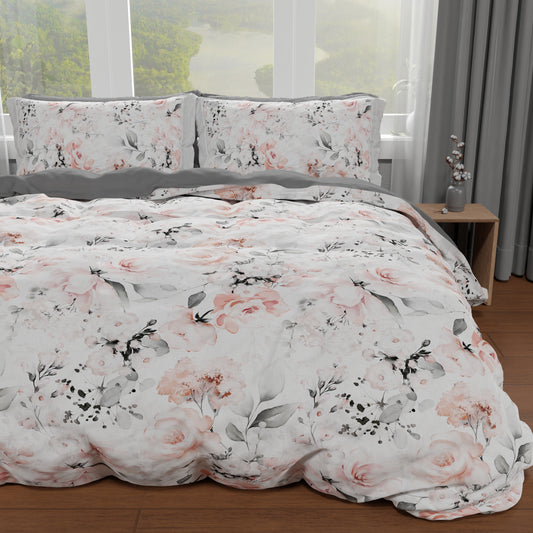 Housse de couette double, simple, une place et demie, Floral 17-00