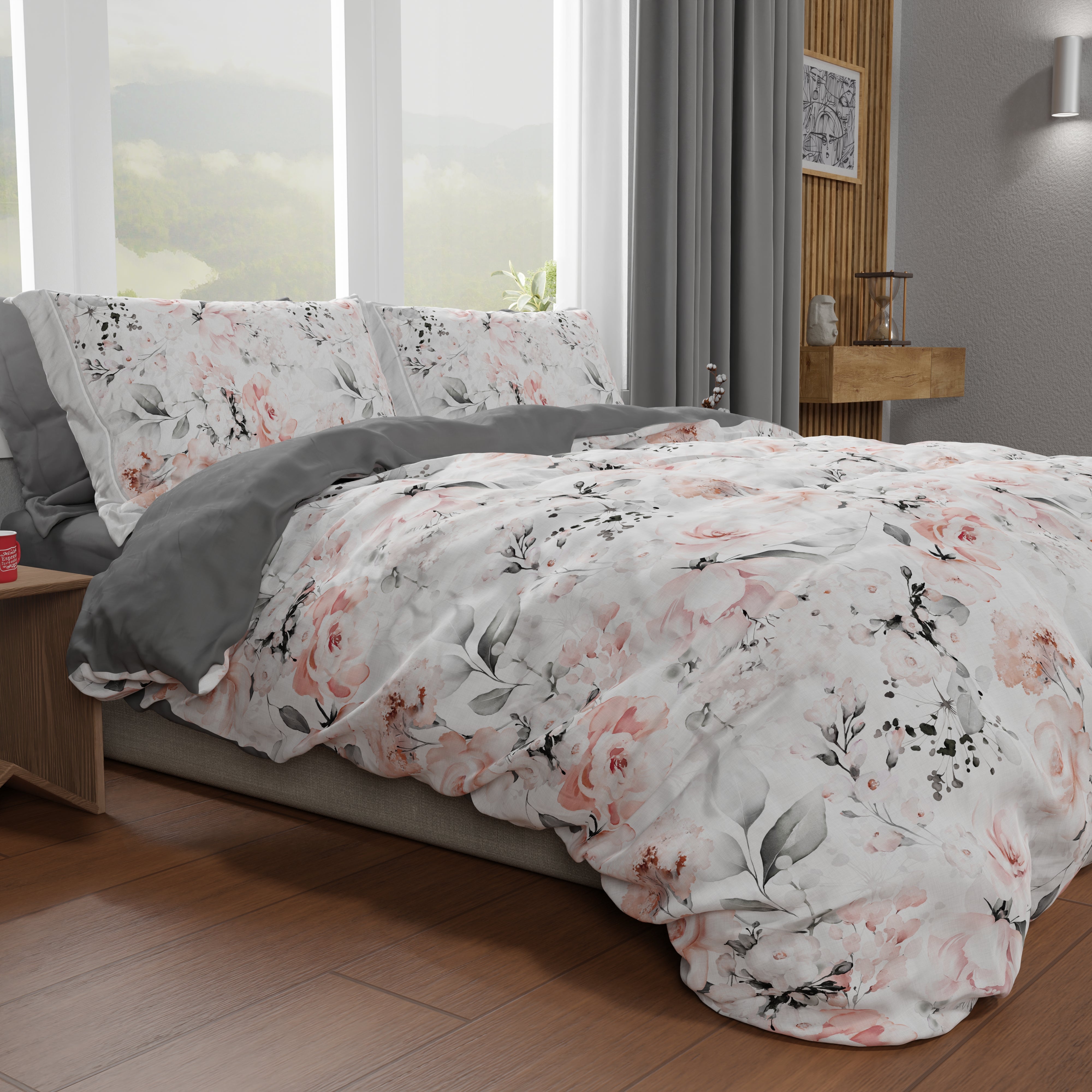Copripiumino Una Piazza E Mezza 200x200 Con Simpatiche Volpi – Biancheria Letto In Microfibra Morbida Con 2 Federe 50x80