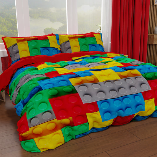 Duvet cover for double, single, a square and a half, bricks