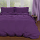 Double Duvet Cover, Duvet Cover and Pillowcases, Solid Color Purple