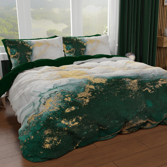 Duvet cover for double, single, one and a half square, Marble 09 Emerald