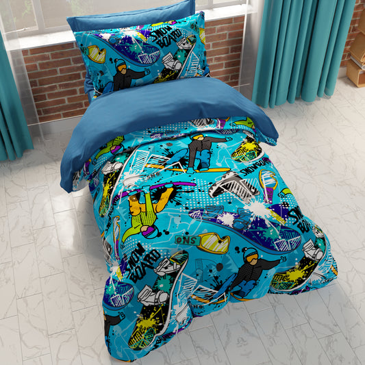 Housse de couette double, simple et une place et demie, Snowboard